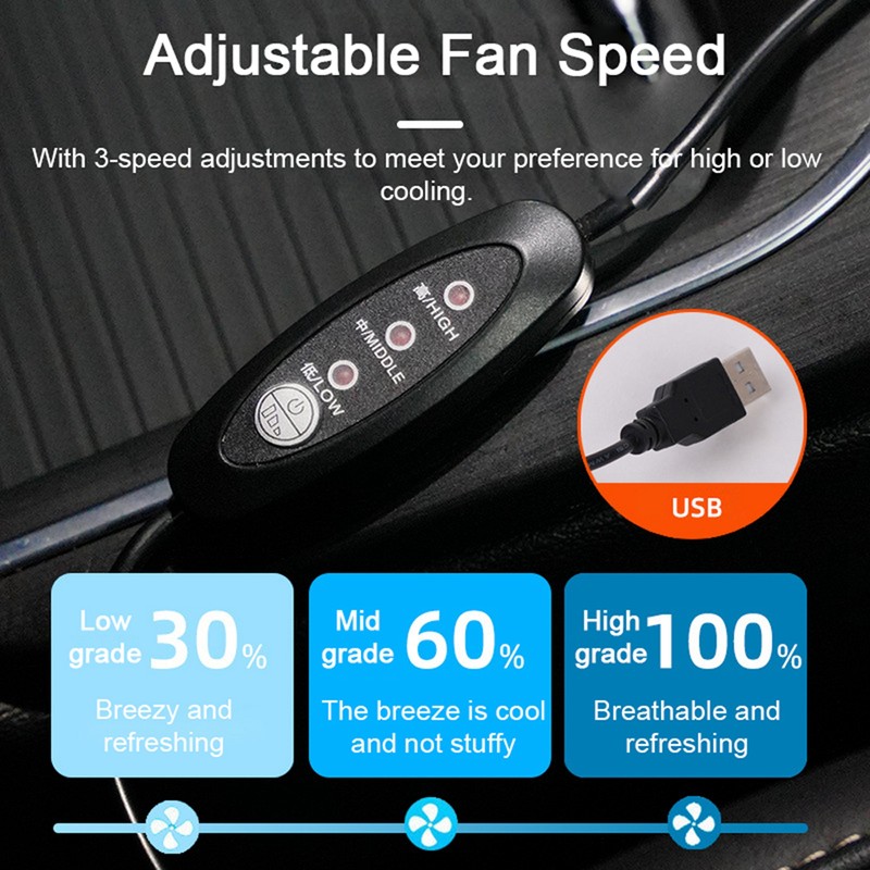 Car Seat Cooling Pad 3 Speed Adjustment Car Seat Cooling
