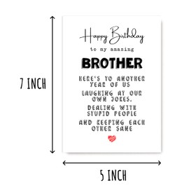 KrysDesigns Birthday Card - Happy Birthday To My Amazing Brother - Funny Card With Quote