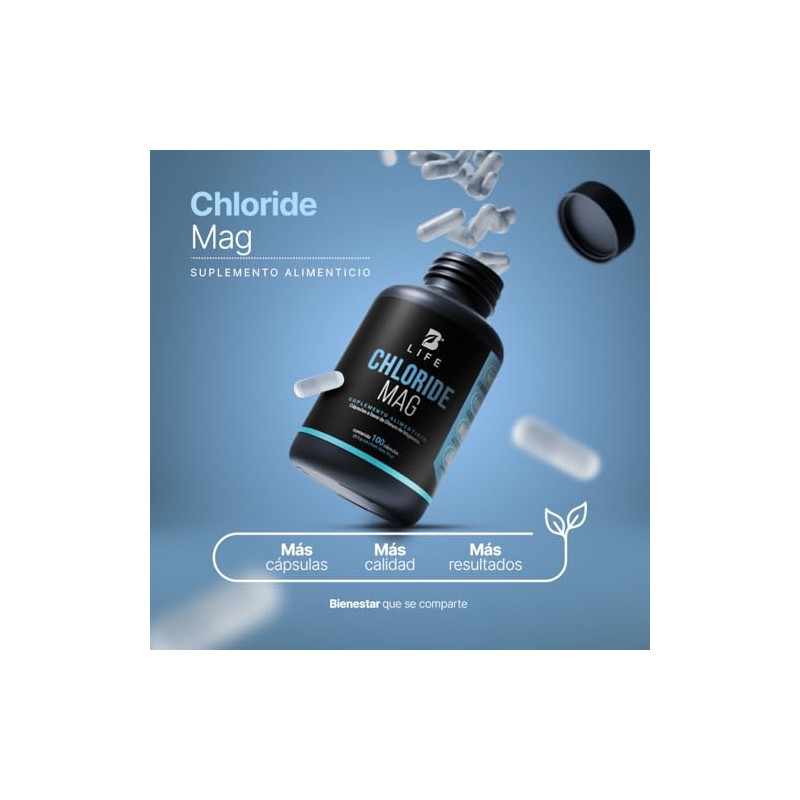 Cloruro de Magnesio 500mg | 100 Cápsulas Ingredientes Naturales |