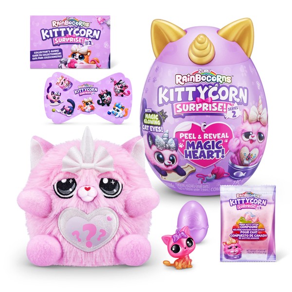 Rainbocorns Kittycorn Surprise Series 7, Chinchilla Cat, Collectible Plush, 10
