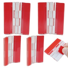 Litoexpe 10 Pcs Acrylic Hinge 45x35mm, Self Adhesive Clear Small Hinges for Cabinet Drawer Furniture DIY Display Stand