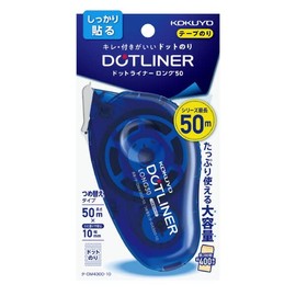 Kokuyo Tape Glue Dot Liner Long 50 Body, Width 0.4 inches (10 mm) x 166.4 ft (50 m), Tape-DM4300-10 [Bulk Purchase 3 Pieces]