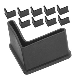 Tofficu 10pcs Non Slip Rubber Leg Caps for Furniture Feet Durable Triangle Iron Covers for Bed Frames Tables Stools Easy Installation Black Floor Protectors