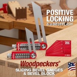 Woodpeckers Sliding Bevel Gauge, 4 Inch, Sliding T-Bevel for Woodworking, Easy Set & Secure Tight with Unique Locking Mechanism