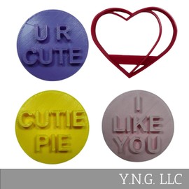 FLIRT CANDY HEARTS SET OF 4 COOKIE CUTTERS MADE IN USA PR9018