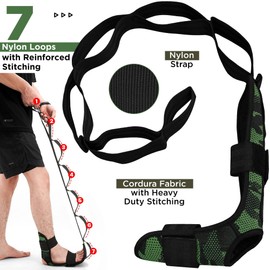 RDX Yoga Stretching Strap, Ankle Ligament Stretcher Belt with Loops Ligament Stretch Band, Fitness leg stretcher for Plantar Fasciitis, Foot Stretch Assist for Hamstring, Flexibility Exercise