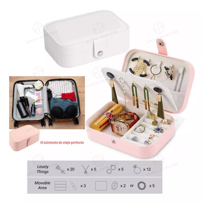 Dolores Caja De Joyería Pulseras Anillos Portátil Organizador Joyas