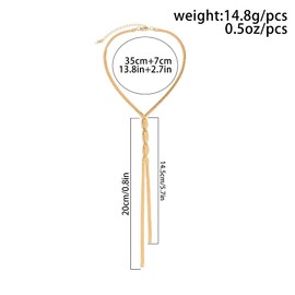 GIGB PBDK Plated Gold Snake Chain Necklace,Charming Twisted Long Y Clavicular Chain,Aesthetic Valentine's Day Jewelry Gift for Women Lover (Gold)