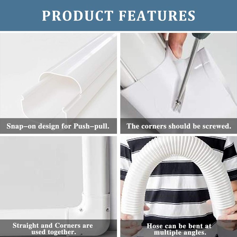 LyPrem 16.5Ft Mini Split Line Set Cover 4" PVC Line