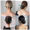 2Pcs Green Chinese Hair Sticks for Buns French Hair Pins