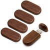 2GB Wood Flash Drives 5 Pack, FEWINA OVA Walnut Wooden