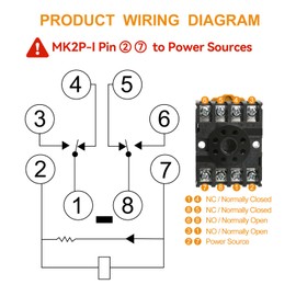 Weasch Power Relay MK2P-I, AC 220V Coil, DPDT, 8 Pin, with Plug-in Terminal Socket Base PF083A (1)