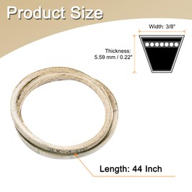 uxcell 3LK440 Cord Belt Grey, 3/8" x 44" Lawn and Garden Aramid V-Belt for Mower Deck