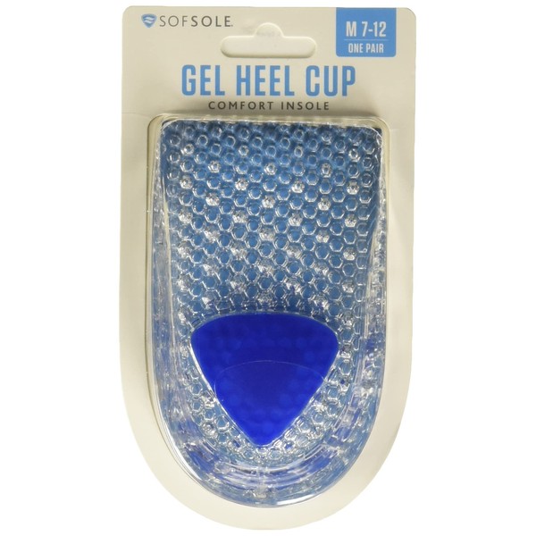 Sof Sole Men's Gel Heel Cup Shoe Insoles, Men's Size 7-12