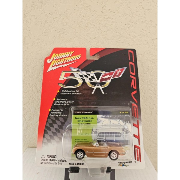 Johnny Lightning 50th Anniversary 1955 Corvette #3/50 New 195-h.p F8