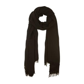Women's Scarf with Fringe Hem, Soft Natural Fibre Quality Made from 100% Bamboo, Lightweight Summer Scarf - Made in Italy, black
