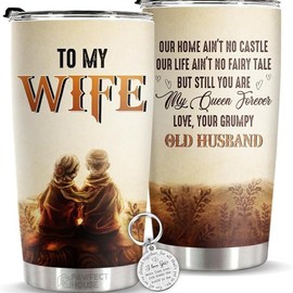 BNB Gifts for Wife from Husband - Wedding Anniversary, Birthday, Valentines Gift Ideas for Her - Romantic Love Presents - Coffee Drinking Cup with Lid - 20 Oz Stainless Steel Tumbler:_PTA-P002