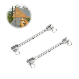 Pack of 2 Stainless Steel Shroud Tensioners, M5 Rustproof Wire Tensioner, 304 Stainless Steel Awning Tensioner, for Sailing Boat, Awnings Canopy