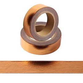 CIAJIE Washi Tape, 2 Rolls, 15 mm x 10 m, Washi Tape, Masking Tape, Craft Accessories for Scrapbooking, Crafts, Decorative, Film, Washi Tape (Copper)