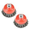 ET018 3 inch Wire Wheel Brush,Twisted Knotted Cup Brush for