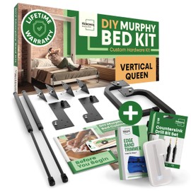 DIY Murphy Bed Kit Queen | Murphy Bed Hardware Kit Queen for Wall Bed, Cabinet Murphy Bed Queen Kit Vertical, Vertical Murphy Bed Queen Frame, Deluxe Murphy Bed Mechanism Kit with Bonus Tools