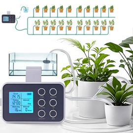 Automatic Drip Irrigation Kit, 20 Potted Indoor Houseplants Support, Indoor Automatic Watering System for Plants, with Digital Programmable Water Timer