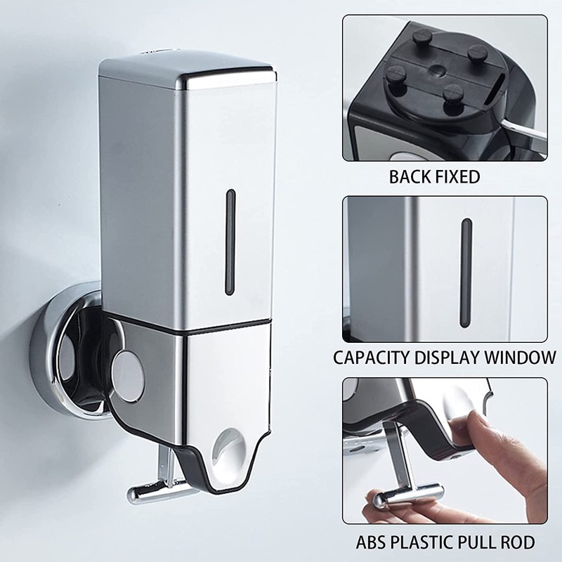 Manual Press Head Wall Mounted Soap Dispenser Shower Lotion Dispenser