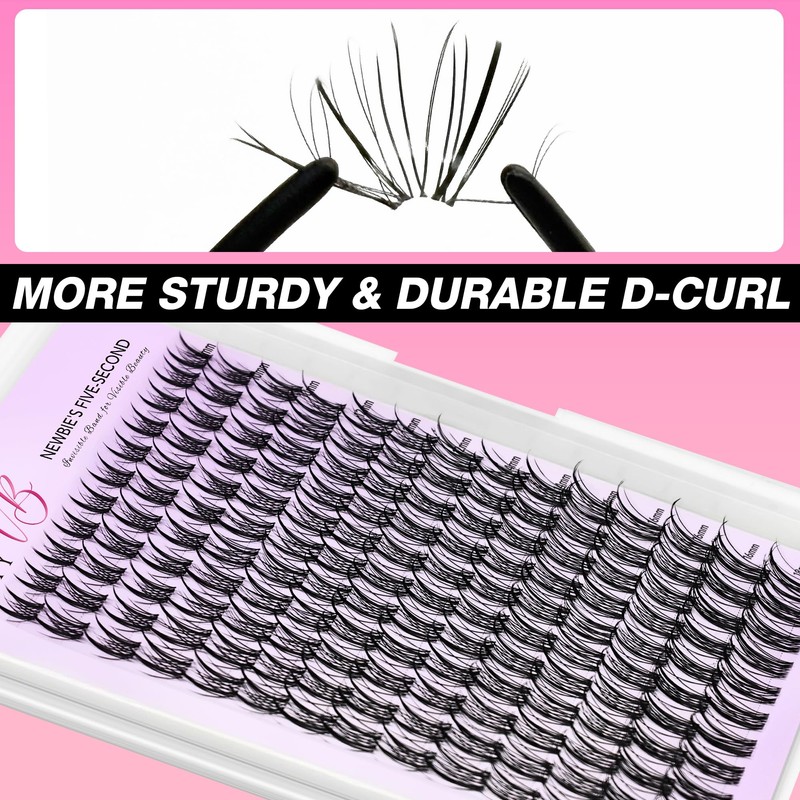 VEYESBEAUTY Lash Clusters Eyelash Extensions Thin & Invisible Band DIY