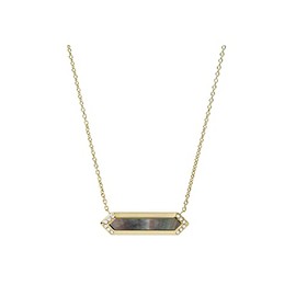 FOSSIL Val Gilded JF03867710 Women's Necklace Mother of Pearl Black, Stainless Steel, No Gemstone