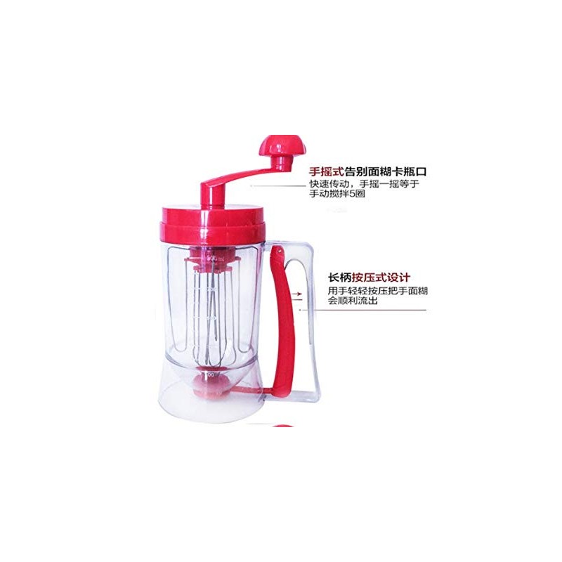 Hand-held Manual Pancake Cupcake Batter Mixer Dispenser Blender Machine Baking