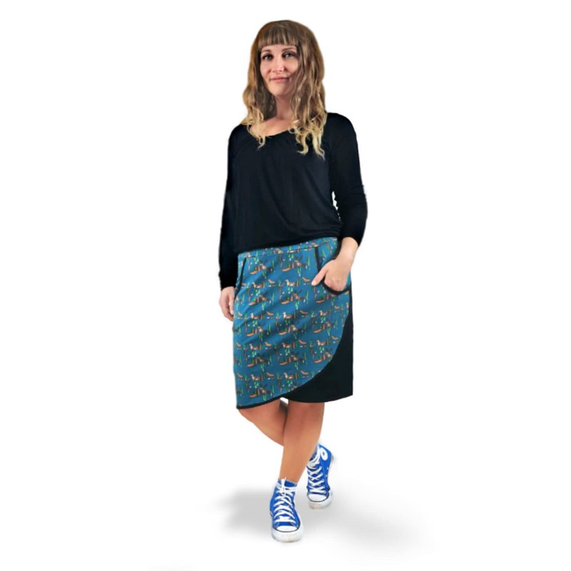 JULENDO Sewing Pattern Jersey Skirt in Wrap Look Pia Size