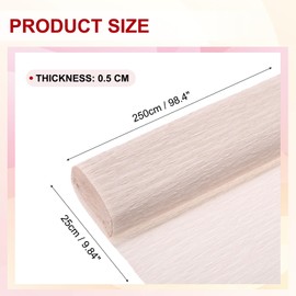 MECCANIXITY Crepe Paper Roll 8.2ft Long 9.84 Inch Wide for Wedding Ceremony Various Large Festivals Decoration, Light Champagne