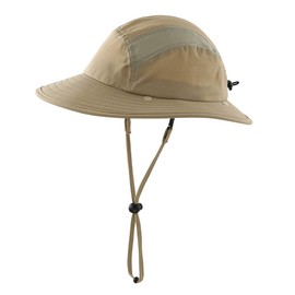 Magracy Kids Boys Outdoor UPF50+ Bucket Sun Hat with Neck Flap Wide Brim Sun Protection Hat Adjustable Safari Hat Khaki
