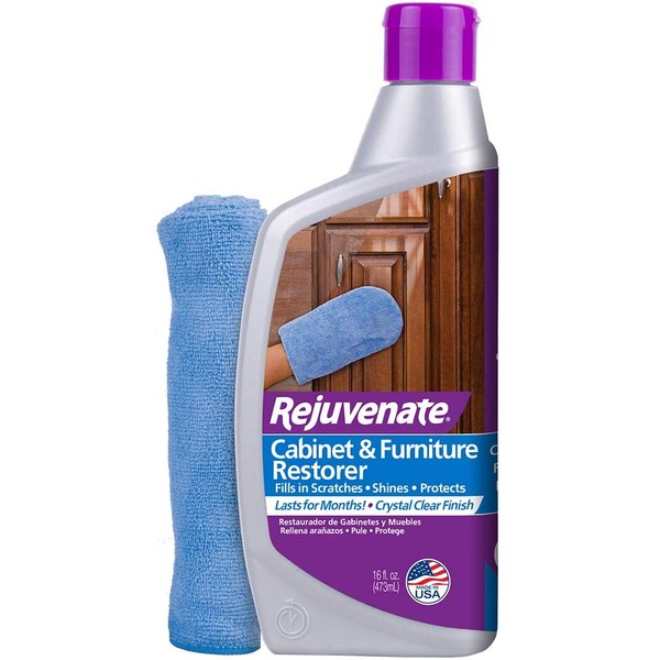 Rejuvenate Cabinet & Furniture Restorer Fills in Scratches Seals and Protects Cabinetry, Furniture, Wall Paneling