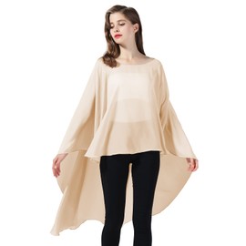 BEAUTELICATE Stole Women's Chiffon Scarf Wrap Cape Elegant for Festive Wedding Wedding Dress Evening Dress, champagne