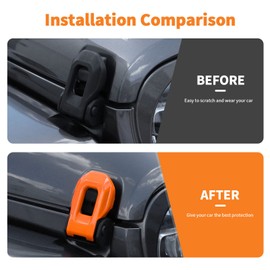 SQQP Hood Latch Lock Catch Brackets Cover Trim Fit for 2018-2025 Jeep Wrangler JL JLU & Gladiator JT(Orange)