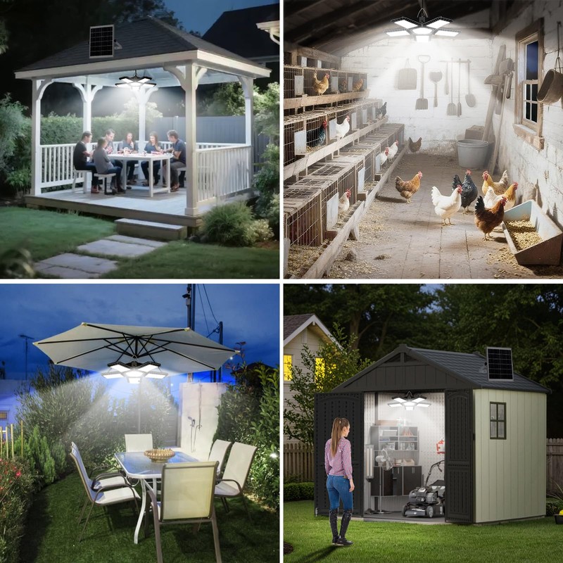 Solar Shed Light Indoor Outdoor, Upgrade Large 267LED Solar Powered