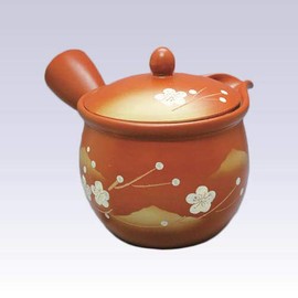 Tokyo Matcha Selection - Tokoname Kyusu teapot - AKIRA - White Plum - 550cc/ml - Cup ami stainless steel net [Standard ship by SAL: NO Tracking number & Insurance]