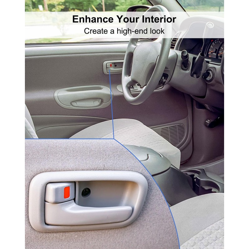 Qnbes 4 Pcs Interior Door Handles Beige with Bezel Fit