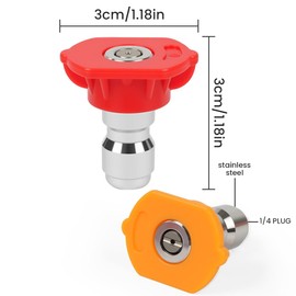 vsshe 7PCS Pressure Washer Nozzle Tips, 1/4 Inch Quick-Release Pressures Nozzle Tips, Multi-Angle Connection Pressure Washer Nozzles Tip, Pressures Washers Adapter for Car Washing Patio Cleaning