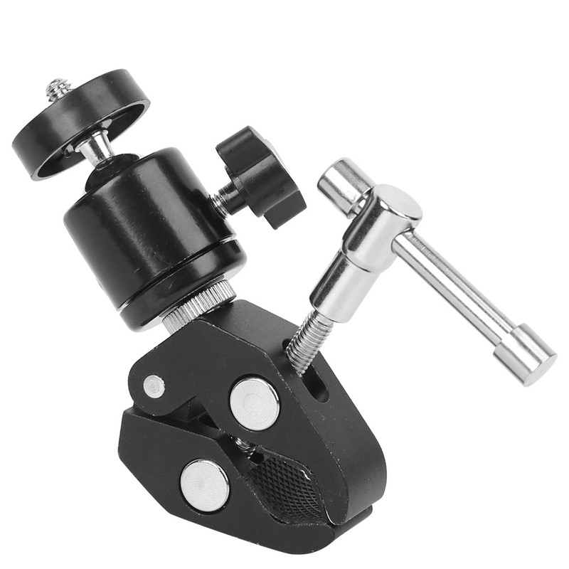 Metal Adjustable Video Camera Large Super Clamp Ballhead Hot Shoe