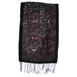 Womens Soft Devoré Velvet Printed Scarf Shawl Wrap Evening Wear - Various Styles