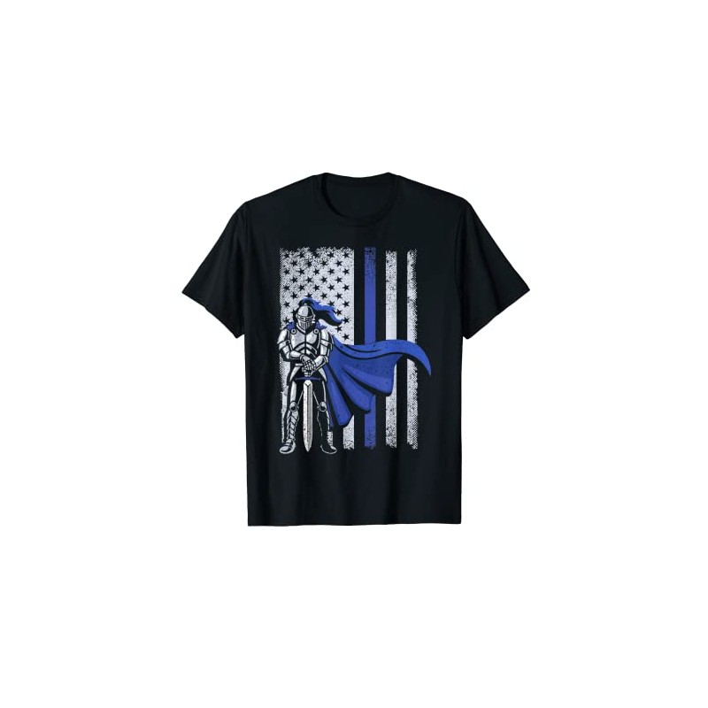 Thin Blue Line Protective Police Flag Back The Blue T-Shirt,