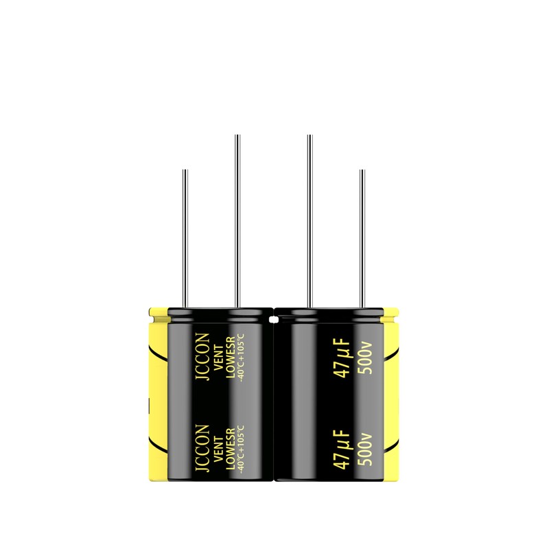 JCCON 5-Pack 500V 47uF Premium Quality Low ESR Electrolytic Capacitors