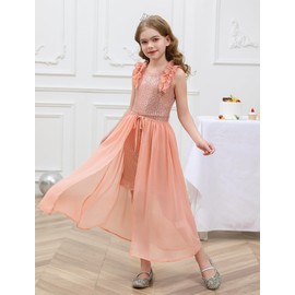 Seanrui Glinda Dress for Girls Formal Pageant Special Occasion Dresses for Flower Birthday Party Princess Wedding Size 7