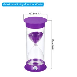 PATIKIL 40 Minute Sand Timer, Round Sandy Clock with Plastic Cover, Count Down Sand Glass for Games, Kitchen, Party Favors DIY Decoration, Purple