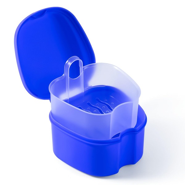 JMU Denture Bath Case, Denture Cup for Soaking Dentures with