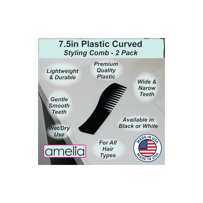 Amelia Beauty Products Peine desenredante Amelia Beauty de plástico blanco