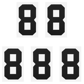 sourcing map Iron on Number 8 Heat Transfer 8" Black Single Number for Team Uniform, Sports T-Shirt, Football, Basketball, Baseball Pack of 5