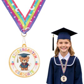 Preschool Kindergarten Graduation Medal, Preschool Kindergarten Congrats Graduation Medal for Kids, Metal Medals Awards Medallion with Neck Ribbon for Kids Students Graduate Gift Party Decoration 2025